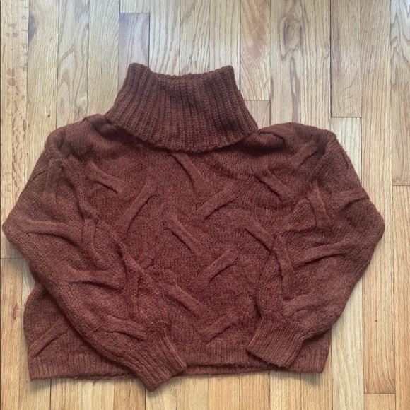 Madewell Brown Chunky Knit Turtleneck Sweater - Picture 1 of 2